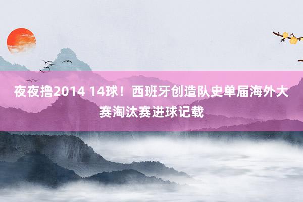 夜夜撸2014 14球！西班牙创造队史单届海外大赛淘汰赛进球记载