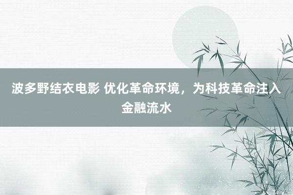 波多野结衣电影 优化革命环境，为科技革命注入金融流水