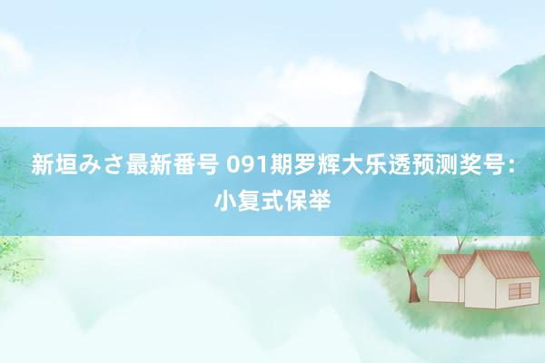 新垣みさ最新番号 091期罗辉大乐透预测奖号：小复式保举