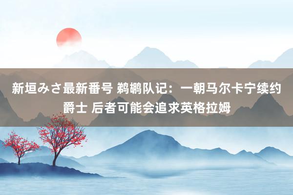 新垣みさ最新番号 鹈鹕队记：一朝马尔卡宁续约爵士 后者可能会追求英格拉姆