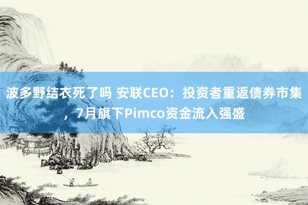 波多野结衣死了吗 安联CEO：投资者重返债券市集，7月旗下Pimco资金流入强盛